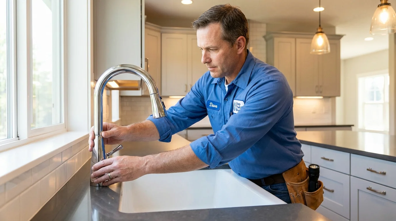 Kitchen faucet installation by Johns Plumbing LLC in Negaunee